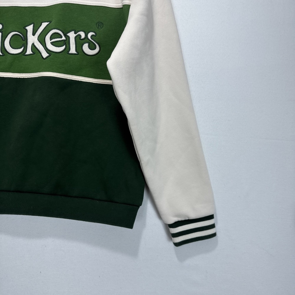 Vintage Kickers Embroidered Spellout Sweater unisex sz XS TAN GREEN - Picture 5 of 10